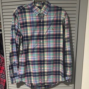 Ralph Lauren Blue and Green Casual Button Down Shirt